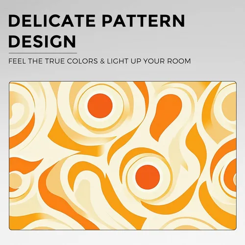 Miniatura 6 de 70s Retro Curtains 45 Inch Length 2 Panels Set, Abstract Boho Swirl Balckout Curtains for Bedroom Living Room Decor, Groovy Orange Grommet Thermal