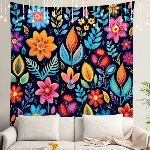 Miniatura 90 de Shrahala Tapiz japonés para colgar en la pared, moderno patrón abstracto de hojas, tapiz grande para dormitorio y sala de estar
