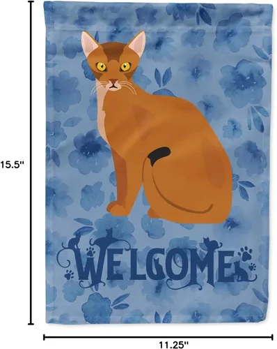 Miniatura 4 de Caroline's Treasures CK5005GF Bandera de bienvenida de gato abisinio para buzón, bandera decorativa para patio exterior, obras de arte de patio