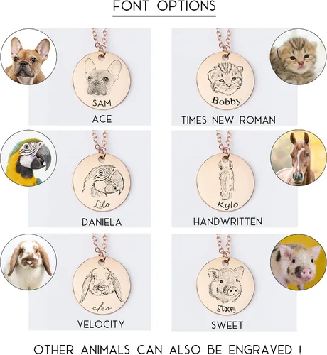 Miniatura 5 de MignonandMignon Personalized Gift for Women Pet Necklace Handmade Portrait Jewelry Custom Unique Actual Pet Portrait Necklace - LCN-AP