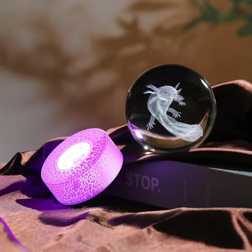 Miniatura 5 de Regalos de ajolote 3D para mujer, bola de cristales, figuras de ajolote, decoración de animales, figura de ajolote, cosas para habitación