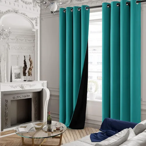 Miniatura 64 de Deconovo Cortinas opacas 100% con forro negro, cortinas con ojales aisladas térmicamente que reducen el ruido, doble capa para oscurecer