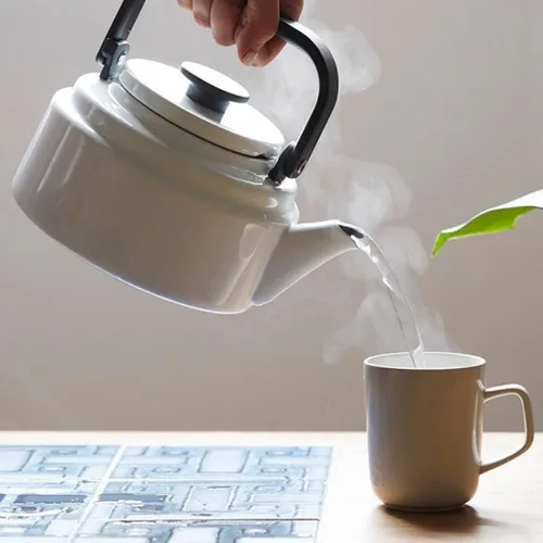 Miniatura 2 de LIOONS Hervidor de té de grado alimenticio, tetera de esmalte creativa, hervidor de fuego directo para el hogar, gran capacidad con asa, tetera de 2