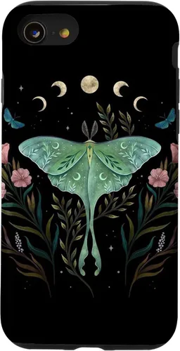 Miniatura 17 de Funda estética Witchy Luna Moth Flower Floral Moon Phases para iPhone 13