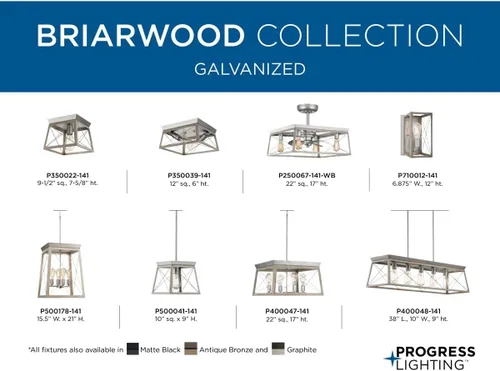 Miniatura 9 de Progress Lighting Briarwood Collection - Lámpara de techo de 1 luz, montaje empotrado para luces interiores de cocina, pasillo, dormitorio, sala