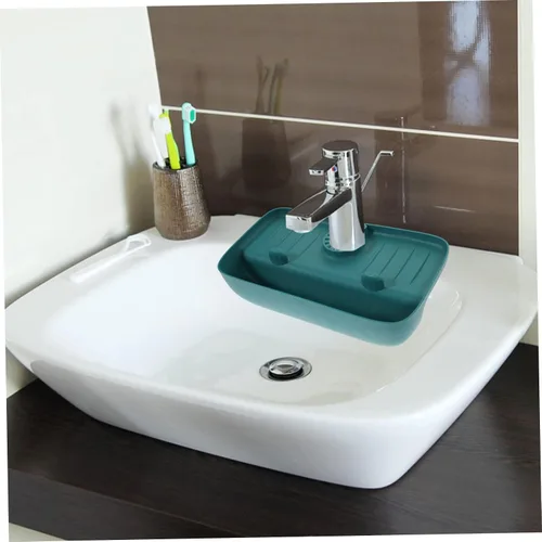 Miniatura 6 de Estante de almacenamiento para fregadero de cocina, tapete de prevención de salpicaduras de agua, organizador de drenaje para fregadero, fácil