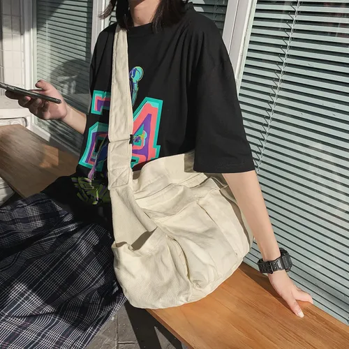 Miniatura 4 de Bolsos de lona de gran capacidad para mujeres y hombres, bolsos cruzados de hombro, bolso de mensajero para el trabajo, compras, viajes..