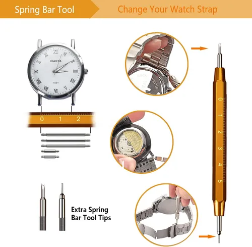 Miniatura 6 de EasyTime - Kit de reparación de reloj, kit de herramientas de ajuste de reloj, kit de herramientas de correa de reloj, kit de herramientas