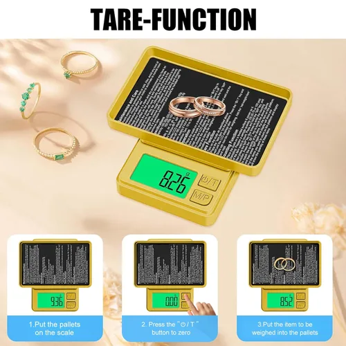 Miniatura 5 de Diyife - Báscula de precisión de 35.27 oz x 0.00 oz, báscula de bolsillo con cubierta protectora, 7 unidades, pantalla LCD retroiluminada, función