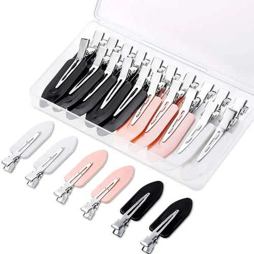 Gingbiss 20 pinzas para el cabello sin doblar, pinzas para el cabello sin arrugas, pinzas con caja de almacenamiento para peinado, flequillo, ondas,