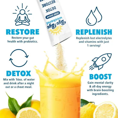 Miniatura 6 de Lemonade Drink Mix - Electrolitos, probióticos, vitaminas para el hígado y el intestino - Adiós hinchazón, fatiga, niebla cerebral, cero azúcar
