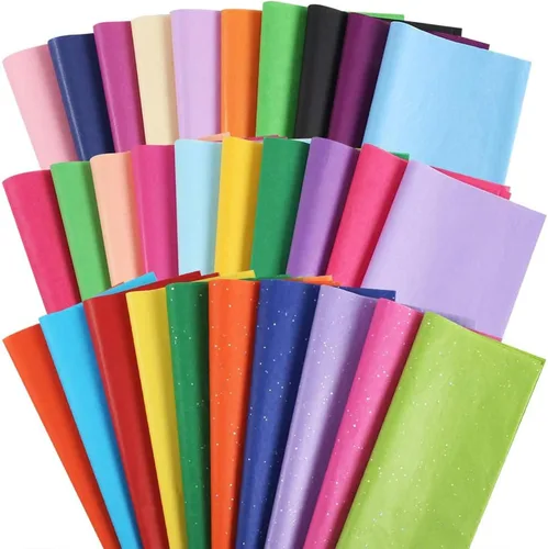 3 Otters 150 hojas de papel de seda, papel de seda de 14 x 20 pulgadas para bolsas de regalo, 30 colores, suministros de envoltura de regalo,