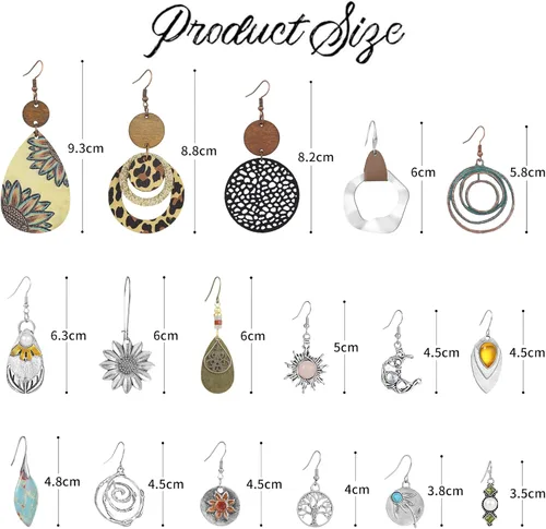 Miniatura 8 de 16 pares de aretes boho para mujer
