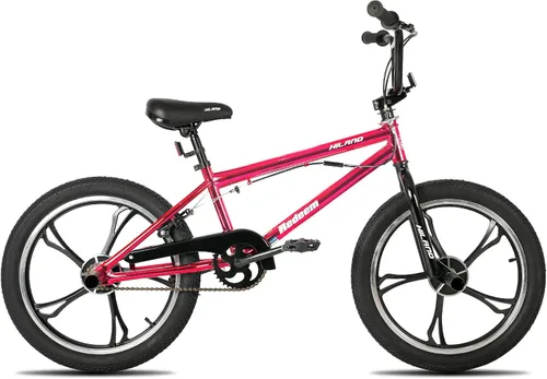 Miniatura 8 de Hiland - Bicicleta BMX de 20 pulgadas para niños y niñas de 5 a 12 años, giro de 360 grados, 4 clavijas, bicicleta BMX de una velocidad para niños