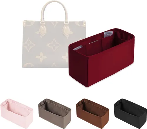Miniatura 10 de Organizador de bolso para Onthego, inserto de bolsa sedoso, moldeador de bolso ligero para mujer, múltiples bolsillos de material satinado, uso