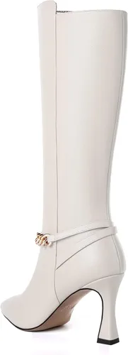 Miniatura 7 de SKYSTERRY Botas de mujer con punta puntiaguda para citas, viajes, con cremallera, de tacón alto, a media pantorrilla, 3.3 pulgadas