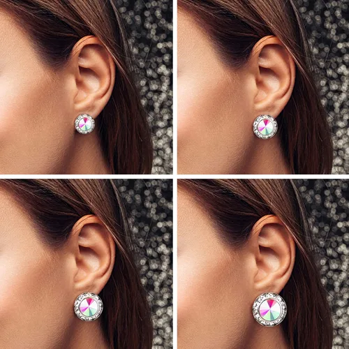 Miniatura 4 de BESTEEL 8 pares de aretes de competición de baile para mujer, aretes acrílicos con diamantes de imitación de cristal con halo para escenario, ópera