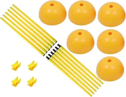 SRNSAEB Bastones de agilidad de equipo de entrenamiento de fútbol de 5 pies/4.9 ft, paquete de 6/12/24 bastones de agilidad con base de inyección de