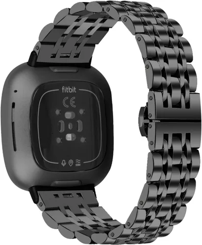Miniatura 2 de Compatible con bandas Fitbit Versa 4/Versa 3/Sense 2/Sense para mujeres y hombres, correa de repuesto de metal de acero inoxidable para Fitbit Versa