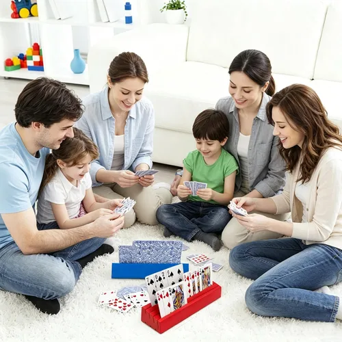 Miniatura 4 de Portatarjetas de madera para naipes, soporte de madera para naipes para niños, soporte para cestas para adultos mayores, coronas de mazo de cartas