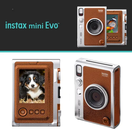 Miniatura 4 de Fujifilm Instax Mini EVO - Cámara instantánea híbrida marrón con funda compatible con Fujifilm Instax Mini EVO + Fujifilm Instax Mini Twin Pack
