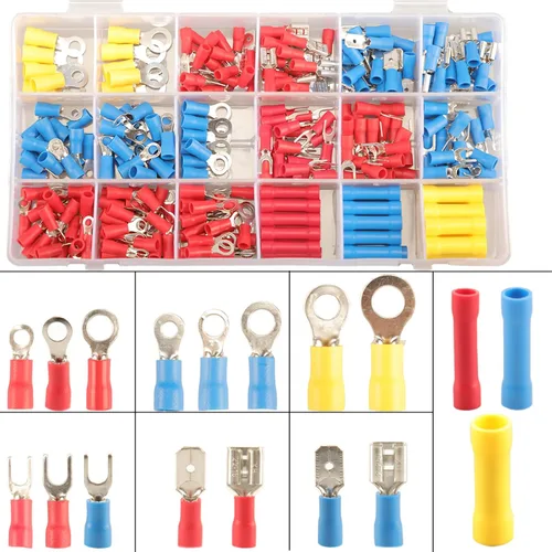 Miniatura 11 de Feggizuli 280 piezas de conectores de crimpado, kit de conectores macho y hembra de pala de 2.8 mm, 4.8 mm, 6.3 mm, 15 tipos de terminales