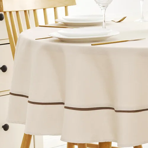 Miniatura 24 de EHouseHome Mantel de tela resistente con encaje blanco, impermeable, sin arrugas, resistente a las manchas, a prueba de aceite, para comedor