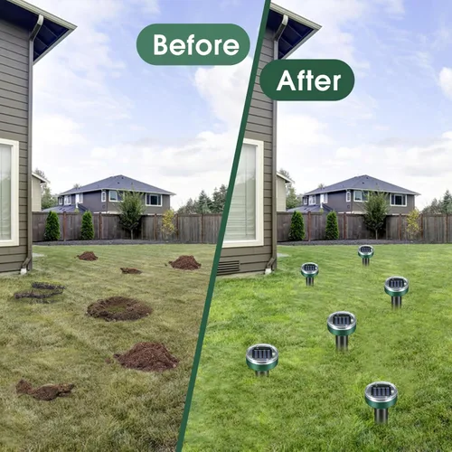 Miniatura 7 de Repelente de topos para césped – Repelente ultrasónico de tope alimentado por energía solar para jardín, patio, pico sónico impermeable