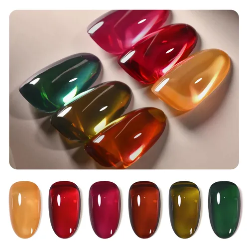 Miniatura 16 de GAOY Berry Collection - Esmalte de uñas en gel, color rosa intenso, borgoña, rojo, cereza y magenta, kit de esmalte de uñas para manicura de salón