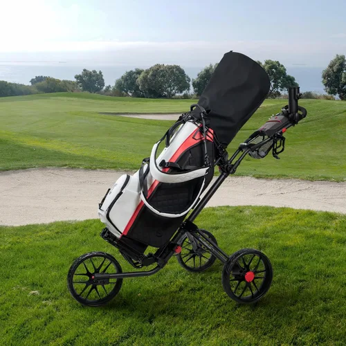 Miniatura 2 de Caddytek CaddyLite 15.3 V2 - Carrito de golf para empujar, ligero, plegable, de aluminio con ruedas EVA, freno de pie, mango ajustable, soporte