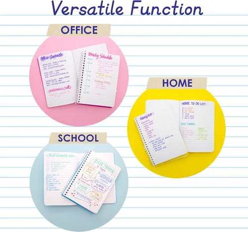 Miniatura 4 de BAZIC Products 100 cuadernos de poli de 5 x 7 pulgadas con espiral, para oficina de notas escolares, juego de 6