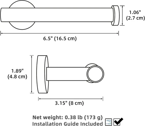 Miniatura 9 de APLusee Portarrollos de Papel Higiénico Negro Mate, Percha para Rollo de Papel de Acero Inoxidable, Dispensador Redondo de TP para Montaje en Pared