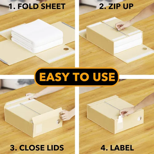Miniatura 3 de SpaceAid Paquete de 5 Organizadores y Almacenamiento de Sábanas de Cama, Organizador de Sábanas Plegable para Armario de Ropa Blanca, Carpeta
