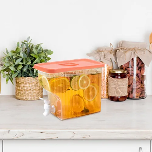 Miniatura 5 de Dispensador de bebidas de plástico de 1 galón con espita para bebidas frías para refrigerador, té helado, limonada, fiesta, bar, uso