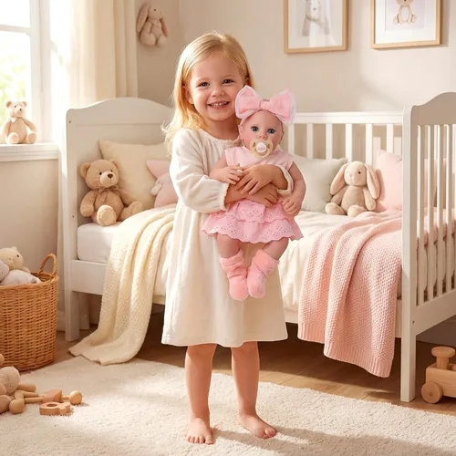 Miniatura 8 de BABESIDE Muñecas de bebé Reborn – Muñeca realista de cuerpo suave de 17 pulgadas para niña despierta, muñeca de bebé de la vida real con caja