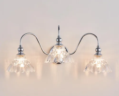 Miniatura 28 de Moderno aplique de pared negro mini lámpara de pared hecha de cuerpo de metal y vidrio estampado prensado retro luz de tocador para dormitorio
