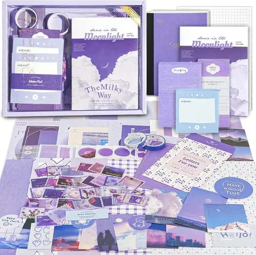 Miniatura 20 de Kit de Suministros para Scrapbooking, Kit de Scrapbook Estético Botánico Vintage para Bullet Journal Junk Journal A6 Cuaderno de Cuadrícula