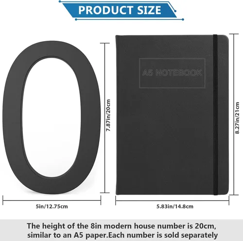 Miniatura 3 de DEWEL Números de Casa Flotantes Grandes de 8 Pulgadas para Exterior, Números de Dirección de Casa Modernos Negros para Decoración de Señalización