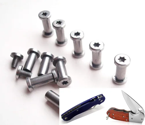 Miniatura 3 de EDC Cuchillos mango pivote tornillo, cuchillo de supervivencia, remaches de bolsillo plegable para cuchillo, paquete de 10