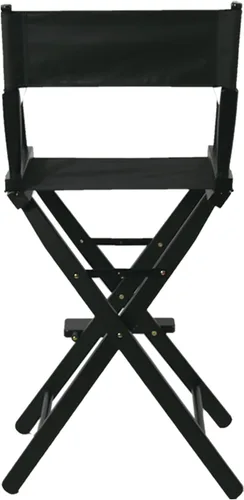 Miniatura 5 de Tall Directors - Silla plegable de 46 pulgadas, silla de maquillaje negra para artistas de maquillaje, capacidad de 250 libras, madera dura maciza