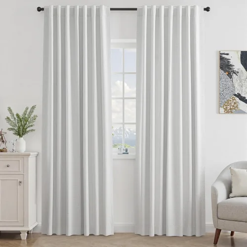 Miniatura 59 de UHITECH Cortinas opacas de 35 pulgadas de largo para sala de estar, 2 paneles, cortina opaca corta para cocina para ventanas pequeñas, cortinas