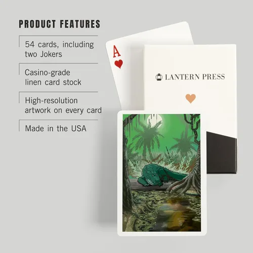 Miniatura 3 de Lantern Press Alligator in Swamp (52 cartas de juego, baraja de cartas de tamaño póquer con comodines)