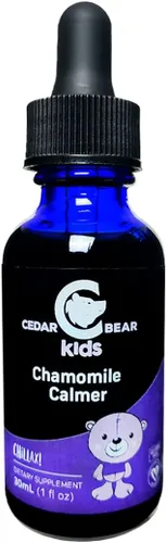Calmante Manzanilla para niños, diseño de oso de hierbas líquido Suplemento por de cedro naturales, Marrón, 1