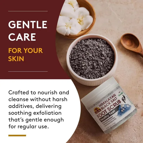 Miniatura 4 de Okay Exfoliante para pies de sal negra del Himalaya con algas marinas, 6 onzas