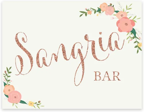 Miniatura 119 de Andaz Press Letreros de fiesta de boda, purpurina de oro rosa sintético con flores, 8.5 x 11 pulgadas, resalta tu versículo bíblico favorito