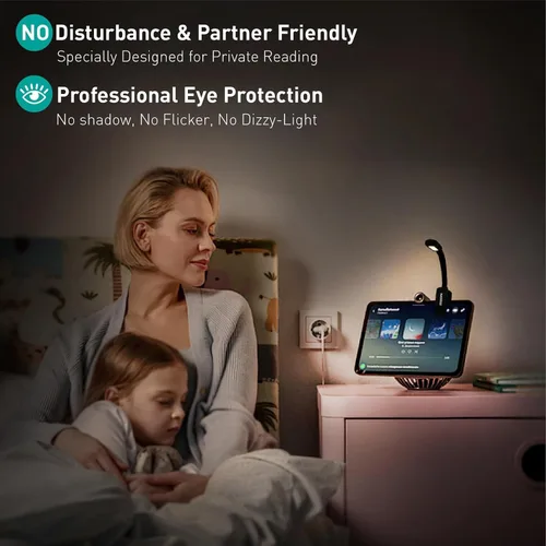 Miniatura 2 de Luz de libro recargable para lectura, luz de clip de 9 LED para el cuidado de los ojos con 9 temperaturas de color, atenuación continua, batería