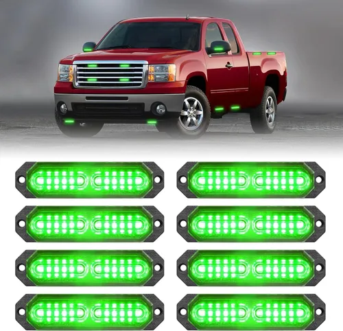 Miniatura 15 de HLauto 1200T Luces de rejilla estroboscópicas de emergencia: 8 piezas 12 LED con función de sincronización, luces de advertencia de seguridad