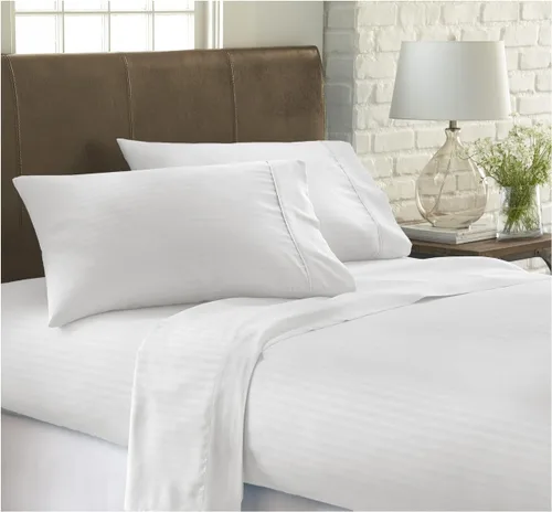 Miniatura 9 de ienjoy Home - Juego de sábanas de 4 piezas con estampado a cuadros en relieve, color crema 2-Crema a cuadros