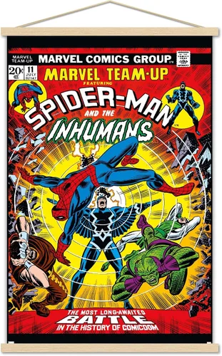 Trends International Marvel Comics - Póster de pared de Marvel Team-Up #11, 22.37 x 34.00 pulgadas, paquete de impresión premium y colgador de