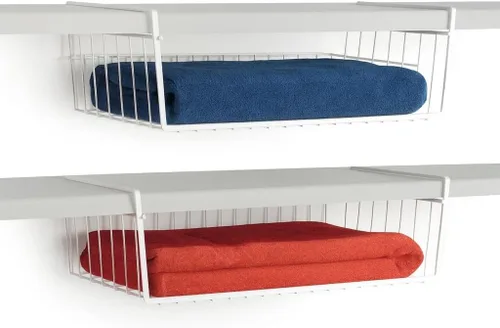 Miniatura 16 de Modern Home Cestas de almacenamiento de alambre para debajo del estante, organizador colgante para gabinete, despensa o armario, cesta de metal